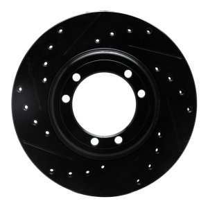 Hummer H1 Brake Rotor (1) - Rear/Front Left - R1 Concepts - Drilled & Slotted - Black - `92-`04